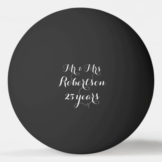 De heer en mevrouw 25th bruiloft trouwdag pingpong pingpongballen (Voorkant)