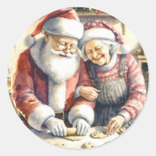 De heer en mevrouw Claus Bakkoekjes Aangepaste Ker Ronde Sticker