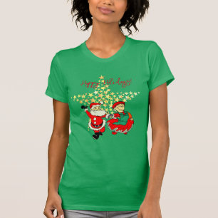 De heer en mevrouw Claus T-Shirt met kerstgroen