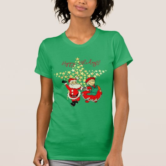 De heer en mevrouw Claus T-Shirt met kerstgroen (Voorkant)