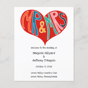De heer en mevrouw Colorful Heart Shape Wedding Pr