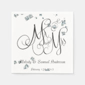 De heer en mevrouw | Diamond Confetti Napkins Servetten (Voorkant)