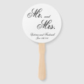 De heer en mevrouw Elegant Calligraphy Wedding Pro Handwaaier (Voorkant)
