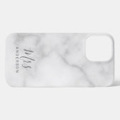 De heer en mevrouw | Elegant Marble Modern Script iPhone Hoesje (Achterkant horizontaal)
