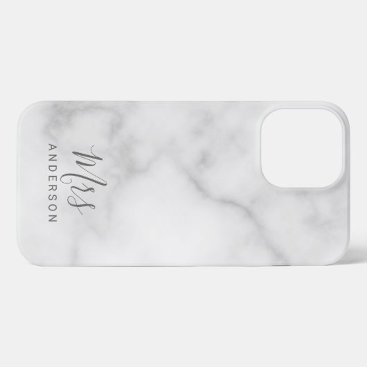 De heer en mevrouw | Elegant Marble Modern Script iPhone Hoesje (Achterkant horizontaal)
