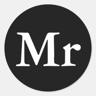 De heer en mevrouw   elegant modern echtpaar ronde sticker