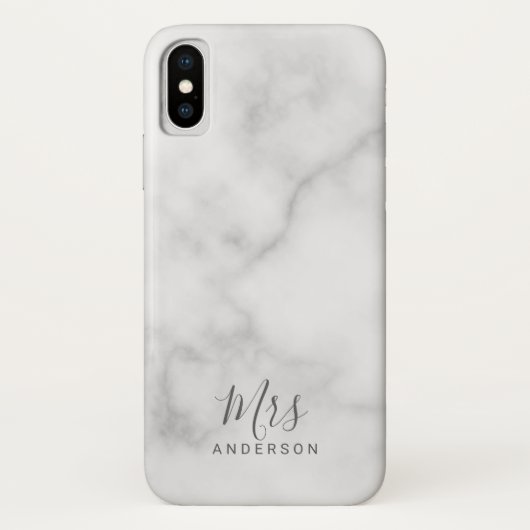 De heer en mevrouw | Elegant White Marble Modern S Case-Mate iPhone Case (Achterkant)