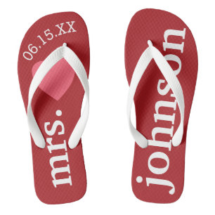 De heer en mevrouw Gepersonaliseerde Honeymoon met Teenslippers
