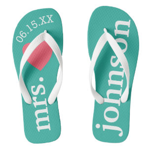 De heer en mevrouw Gepersonaliseerde Honeymoon met Teenslippers
