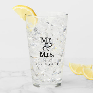 De heer en mevrouw Glassware Wedding Gift Personal Glas