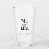 De heer en mevrouw Glassware Wedding Gift Personal Glas (Voorkant)