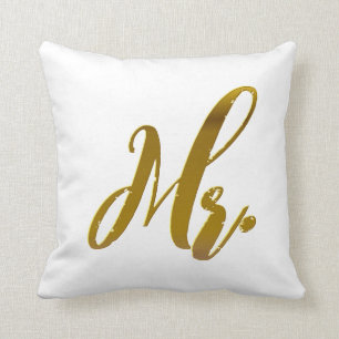 De heer en mevrouw Metallic Gold Foil Pillow set v Kussen