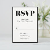 De heer en mevrouw Modern Bold Wedding RSVP Kaart (Staand voorkant)