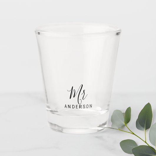 De heer en mevrouw | Modern script aangepast Shot Glas