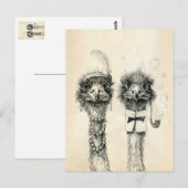 De heer en mevrouw Ostrich Briefkaart (Voorkant / Achterkant)