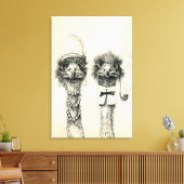 De heer en mevrouw Ostrich Canvas Afdruk (Insitu (Woonkamer))
