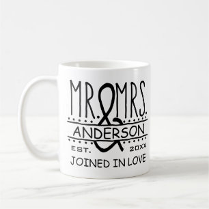 De heer en mevrouw Personalized Wedding Achternaam Koffiemok