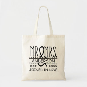 De heer en mevrouw Personalized Wedding Achternaam Tote Bag