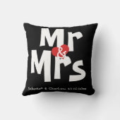 de heer en mevrouw Personalized Wedding / Jubileum Kussen (Achterkant)