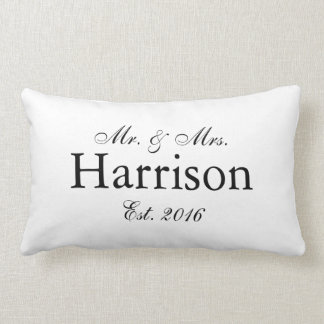 De heer en mevrouw Personalized Wedding Pillow2 Kussen