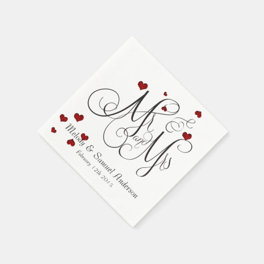 De heer en mevrouw | Ruby Heart Confetti Napkins Servet