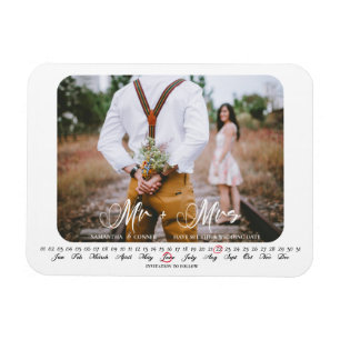 De heer en mevrouw Save the Date Infinity Calendar Magneet