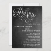 De heer en mevrouw Scroll Chalkboard Uitnodiging (Voorkant)