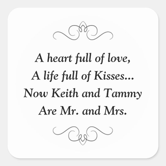 De heer en mevrouw Square Sticker (Voorkant)