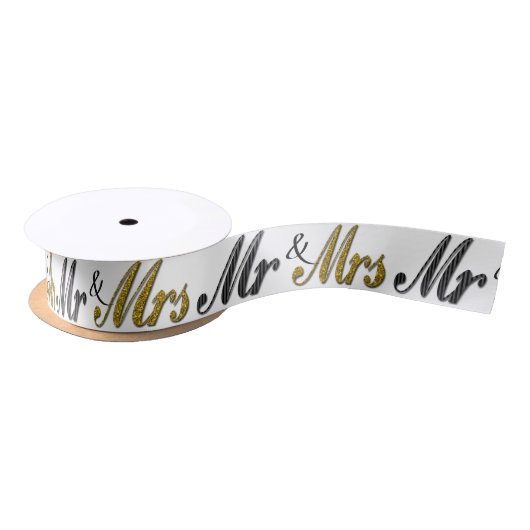 de heer en mevrouw Tuxedo Gold Sparkle Wedding Lint (Spoel)