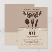 De heer en mevrouw Utensils Dinner Party Invitatio Kaart (Voorkant / Achterkant)
