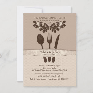 De heer en mevrouw Utensils Dinner Party Invitatio Kaart