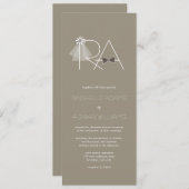 De heer en mevrouw Veil & Bow Stropdas Monogram We Kaart (Voorkant / Achterkant)