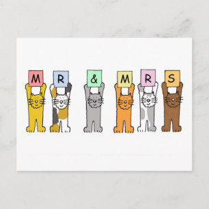 De heer en mevrouw Wedding feliciteren Cute Cats Briefkaart