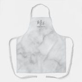 De heer en mevrouw | White Marble Modern Script Schort (Voorkant)