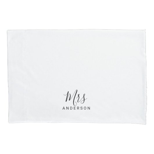 De heer en mevrouw | Zwart-wit modern Script Wedde Kussensloop (Voorkant)
