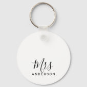 De heer en mevrouw | Zwart-wit modern Script Wedde Sleutelhanger (Voorkant)
