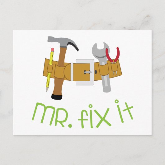 de heer Fix it Briefkaart (Voorkant)