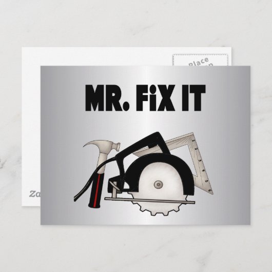 de heer Fix it Briefkaart (Voorkant / Achterkant)