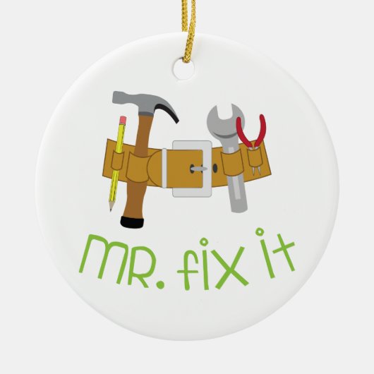 de heer Fix it Keramisch Ornament (Voorkant)
