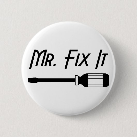 de heer Fix it Ronde Button 5,7 Cm (Voorkant)