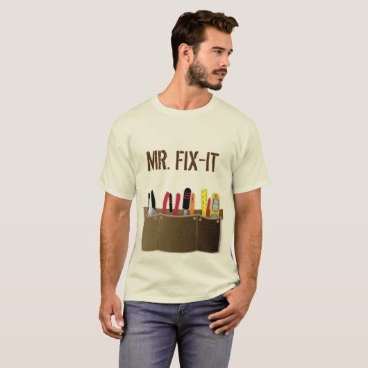 de heer Fix-it, Toolbelt en Tools, T-shirt (Voorkant volledig)