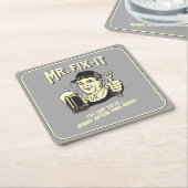 de heer Fixit: Na deze bier Vierkante Kartonnen Onderzetter (Schuin)