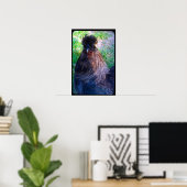 De heer Fluffy de Silkie Rooster Poster (Thuiskantoor)