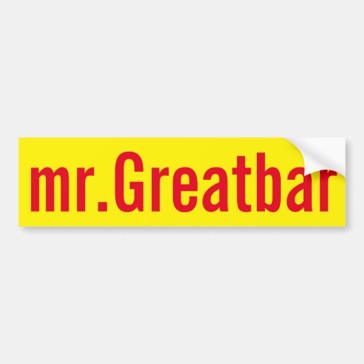 de heer Greatbar Bumpersticker (Voorkant)