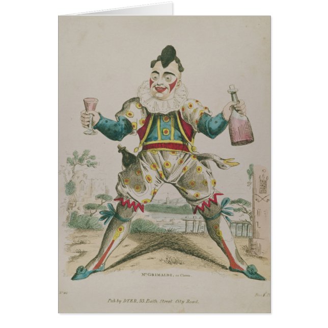 De heer Grimaldi als Clown (Voorkant)