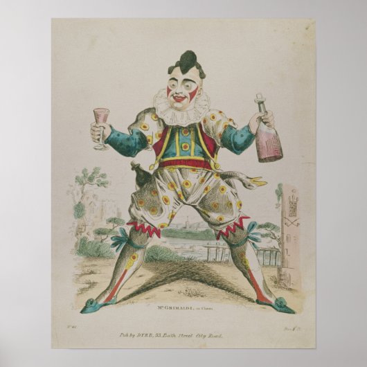 De heer Grimaldi als Clown Poster (Voorkant)