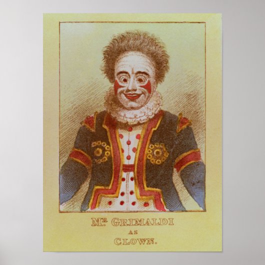 De heer Grimaldi als Clown Poster (Voorkant)