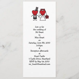 De heer Heart Wedding Invitation - lang Kaart