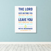 De Heer Himself gaat voor u, Deuteronomie 31:8 Canvas Afdruk (Insitu (Houten vloer))