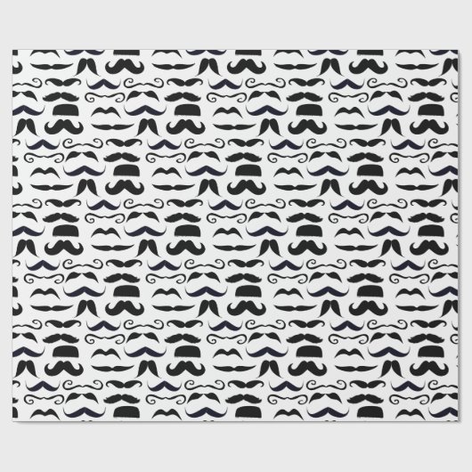 de heer Hipster Mustache Retro Cadeaupapier (Vlak)